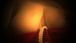 Carlycurvy in red pearl bra and red g string