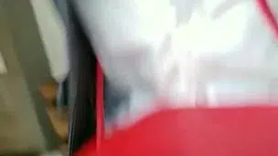 Horny luxury office blonde, lunch at a public cafe, craving showing pussy