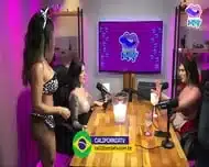 Hottest Podcast Ever: Brunette Blonde Strip Guests Lingerie The Wild Orgy Begins!