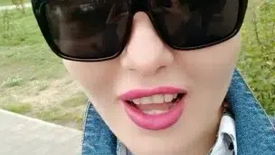 Risky tit flashes in a public park, a sweet voiced blondie