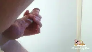 Solo bisexual sexy male masturbation lubed fat cock and cum