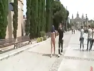 Bitch  in cuffs and fucked in her ass and deep her pussy in outdoor kinky sex video