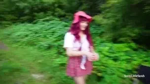 Little Red Riding Hood With a HUGE HAIRY ass Was Fucked by TWO COCKS IN THE ASS, POOR GIRL