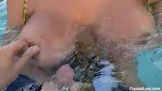 Lucky Horny pool boy fucks Thick latin Amateur teen babe in the pool with the neighbors watching