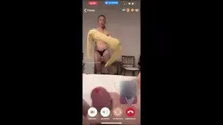 My husband is jerking and cum front my mom  while we talk with her by video call.