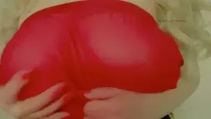 Red lingerie robe tease!