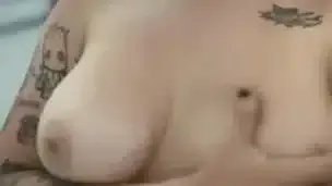 shows her tits in the shower on video call