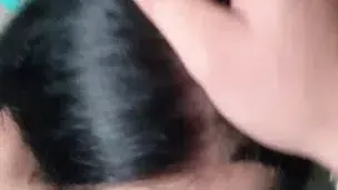 Slutty Neighbor’s Wife in Red Dress Sucks Me Off on Public Stairwell