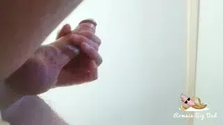 Solo bisexual sexy male masturbation lubed fat cock and cum