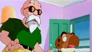 Dragon Ball Roshi and Goku fuck Bulma