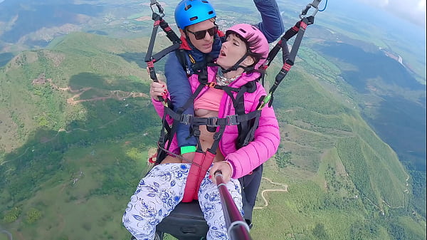 Wet Pussy SQUIRTING IN THE SKY 2200m High In The Clouds while PARAGLIDING