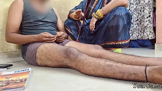 Stepmom caught stepson while studying and watching porn